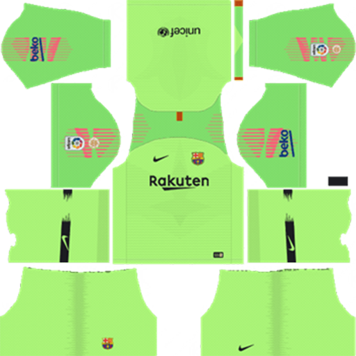 Barcelona FC Goalkeeper Home Kit 2018 19 Dream League Soccer DLS Kits DLS FC Barcelona Kits 038 Logos 2019 2020